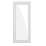 32 in. x 96 in. 1-Lite Satin Etch Solid Core MDF Primed Interior Door Slab - Super Arbor