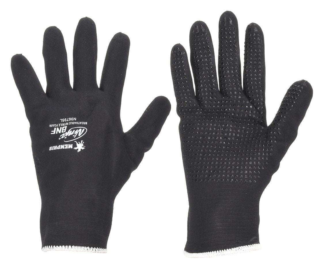 MCR SAFETY Ninja BNF Nitrile Double-Dipped Dotted Gloves - Medium