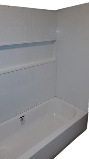Aloha NexTile 30 in. x 60 in. x 74.5 in. Standard Fit Alcove Bath and Shower Kit with Right-Hand Drain in White