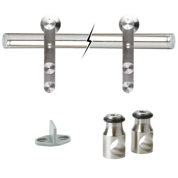72 in. Stainless Steel Top Mount Sliding Barn Door Track and Hardware Kit
