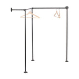 1/2 in. x 5 ft. L Black Pipe  Corner Wall Mounted Clothing Rack Kit