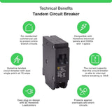 Square D Homeline 15-Amp 1-Pole Tandem Circuit Breaker