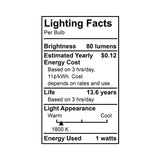 Euri Lighting 6-Watt Equivalent CA9.5 Flickering Flame LED Light Bulb (1-Bulb)