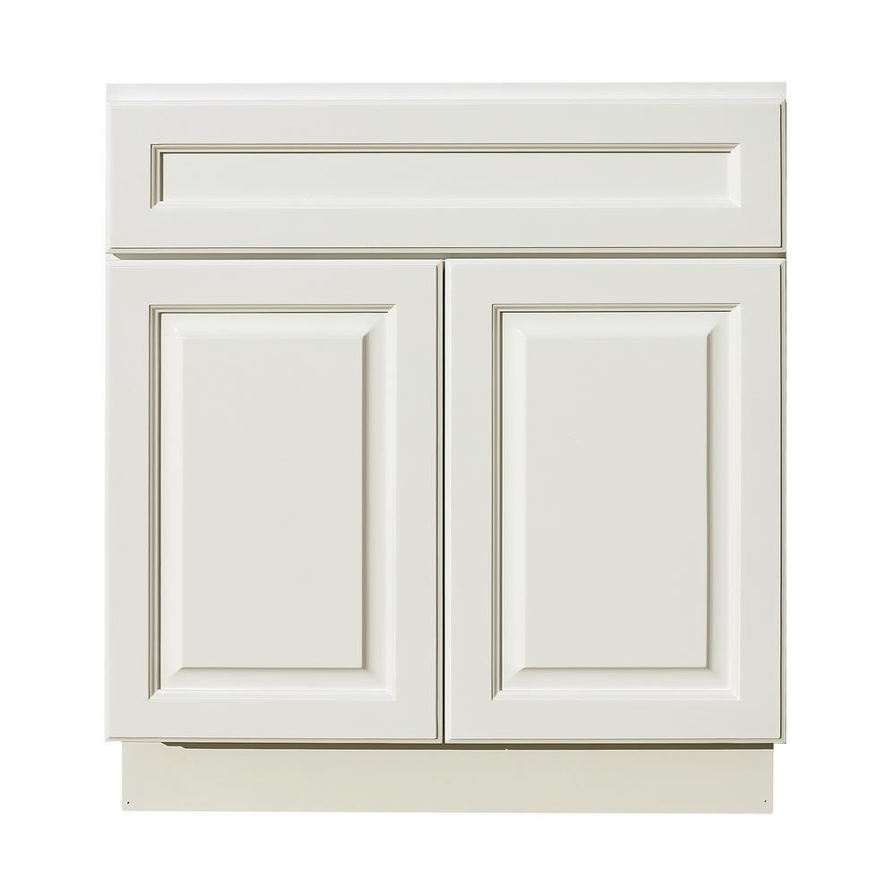 Newport Ready to Assemble 30x34.5x24 in. Base Cabinet with 2-Door and 1-Drawer in Dark Espresso - Super Arbor