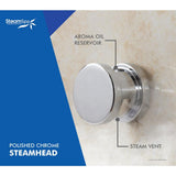 Royal 9kW QuickStart Steam Bath Generator Package with Built-In Auto Drain in Polished Chrome - Super Arbor