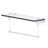 Carolina Crystal Collection 16 in. Glass Shelf with Integrated Towel Bar in Polished Brass - Super Arbor