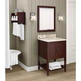 25 in. W Bath Storage Shelf with Towel Rod in Espresso - Super Arbor