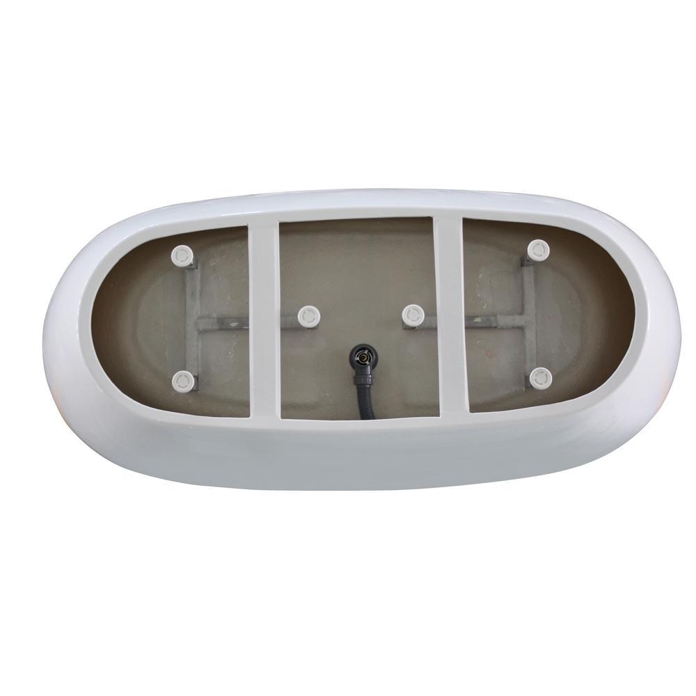 Lille 67 in. Acrylic Flatbottom Freestanding Bathtub in White - Super Arbor