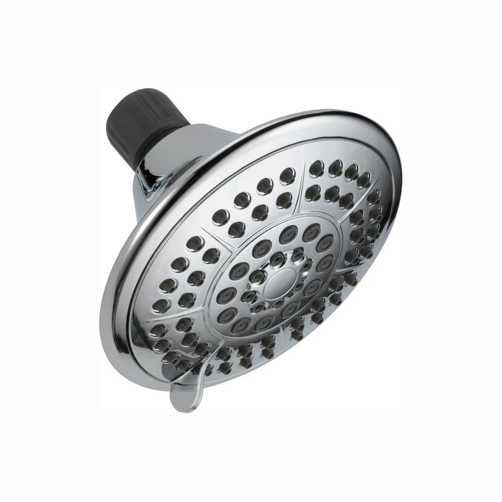 5-Spray 5 in. Fixed Shower Head with Pause in Brushed Nickel - Super Arbor