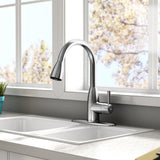 Fairbury Single-Handle Pull-Down Sprayer Kitchen Faucet in Stainless Steel - Super Arbor