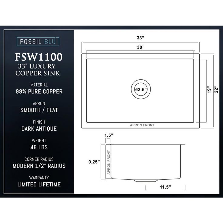 Luxury 33 in. Heavy 12-Gauge Dark Copper Single Bowl Farmhouse Kitchen Sink Flat Front Includes Grid and Flange