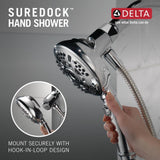 SureDock 7-Spray 5 in. Single Wall Mount Handheld H2Okinetic Shower Head in Chrome - Super Arbor
