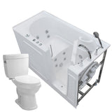 52.8 in. Walk-In Whirlpool Bathtub in White with 1.28 GPF Single Flush Toilet - Super Arbor