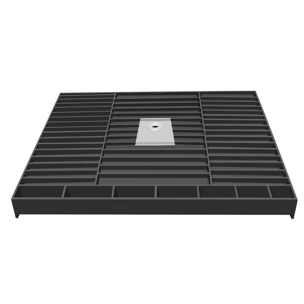 Redi Base 48 in. x 60 in. Single Threshold Shower Base with Center Drain and Polished Chrome Drain Plate - Super Arbor