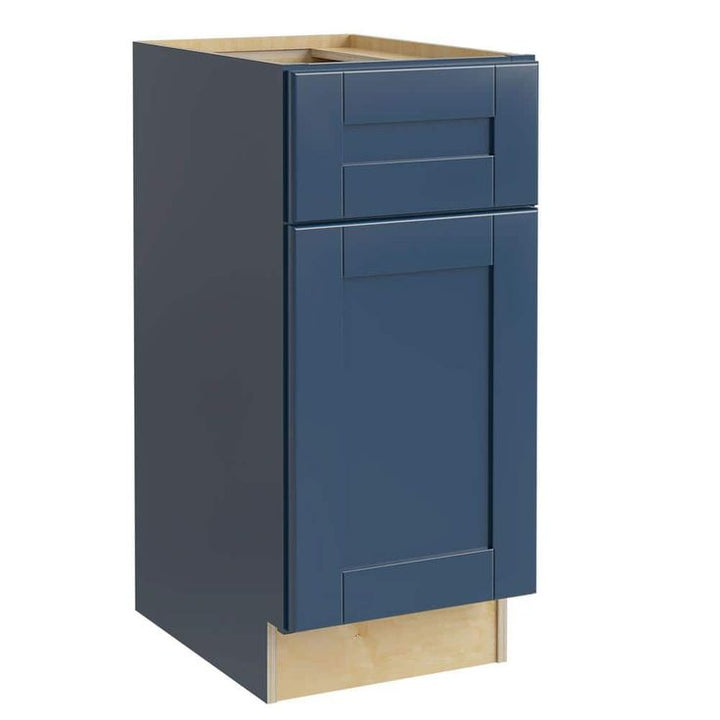 Home Decorators Collection Washington Vessel Blue Plywood Shaker Assembled Vanity Sink Base Kitchen Cabinet Sft Cls L 21 in W x 21 in D x 34.5 in H