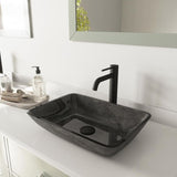 VIGO Onyx Vessel Sink in Gray with Faucet in Matte Black