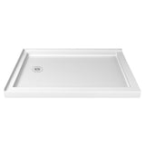 SlimLine 48 in. W x 36 in. D Double Threshold Shower Base in White with Right Hand Drain