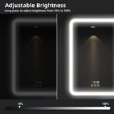 HBEZON Aura 36 in. W x 36 in. H Medium Rectangular Aluminum Recessed/Surface Mount Dimmable Medicine Cabinet with Mirror