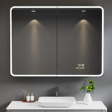 HBEZON Aura 36 in. W x 36 in. H Medium Rectangular Aluminum Recessed/Surface Mount Dimmable Medicine Cabinet with Mirror
