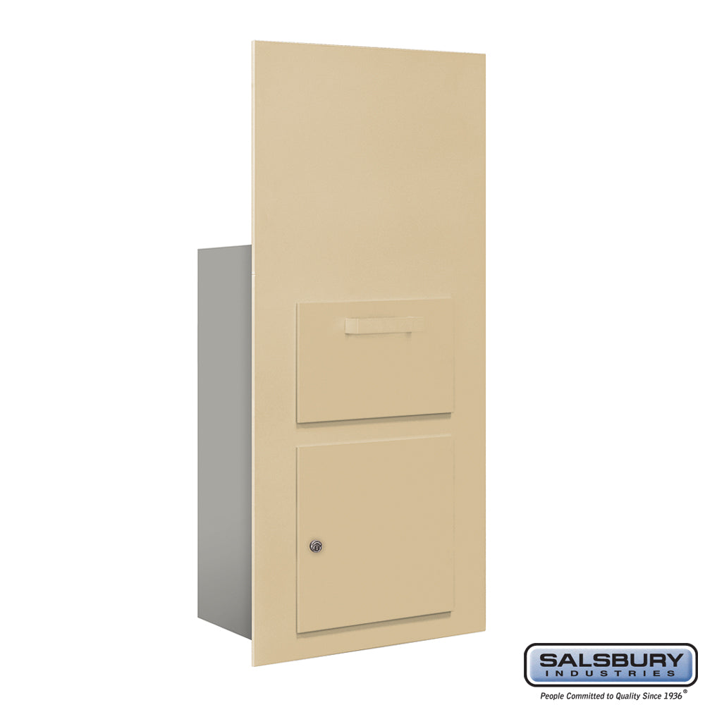 Collection Unit for 7-Door High 4B+ Mailbox Units - Sandstone Finish - Front Loading USPS Access