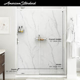 Passage 60 in. x 72 in. 3-Piece Glue-Up Alcove Shower Wall, Door and Base Kit with Right Hand Drain in Serene Marble - Super Arbor