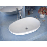 Trident Man Made Stone Vessel Sink with Pop Up Drain in Matte White - Super Arbor