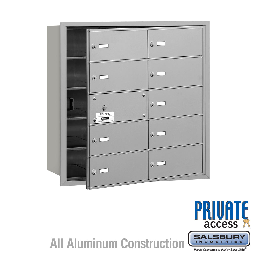 4B+ Horizontal Mailbox with Master Lock - 10 B Doors - Aluminum - Front Loading - Private Access