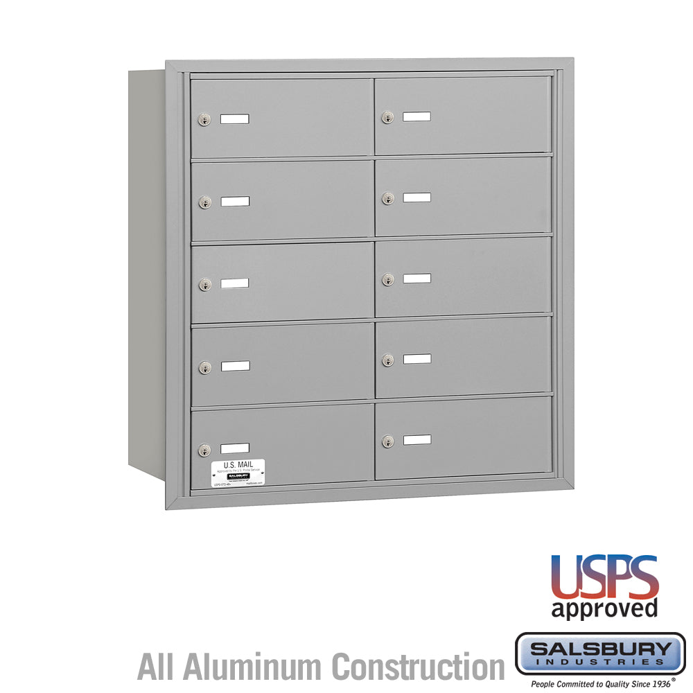 4B+ Horizontal Mailbox with 10 B Doors - Rear Loading - USPS Approved