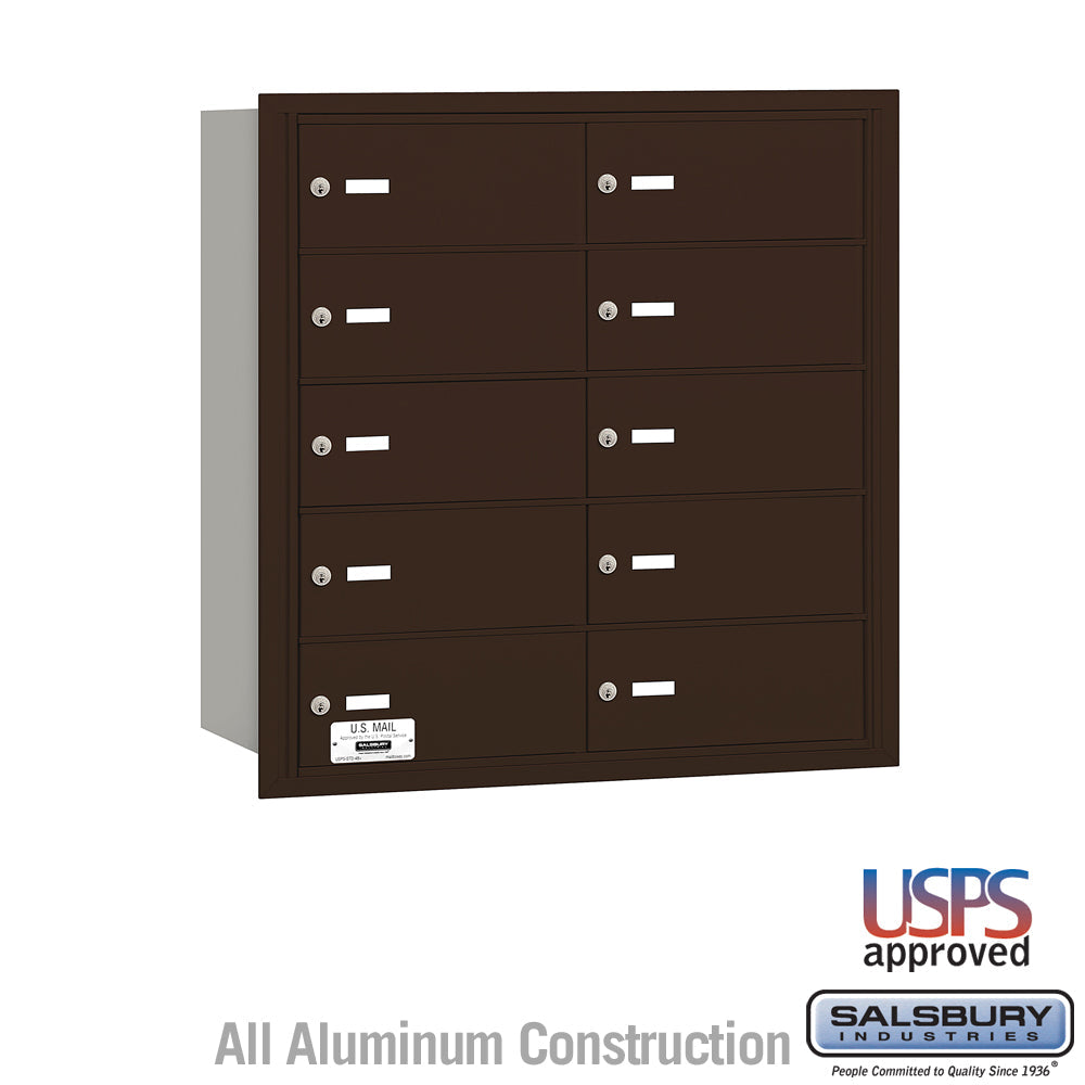 Bronze Rear Loading Mailbox with 10 B Doors - USPS Approved