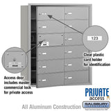 4B+ Horizontal Mailbox with 12 B Doors and Master Lock - Aluminum - Front Loading - Private Access