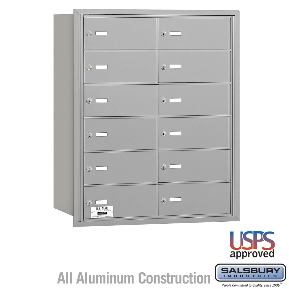 4B+ Horizontal Mailbox with 12 B Doors - Rear Loading - USPS Approved