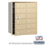 4B+ Horizontal Mailbox with 12 B Doors - Rear Loading - Sandstone