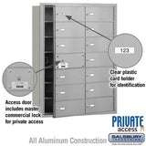 4B+ Horizontal Mailbox with 14 B Doors and Master Lock - Aluminum - Front Loading - Private Access