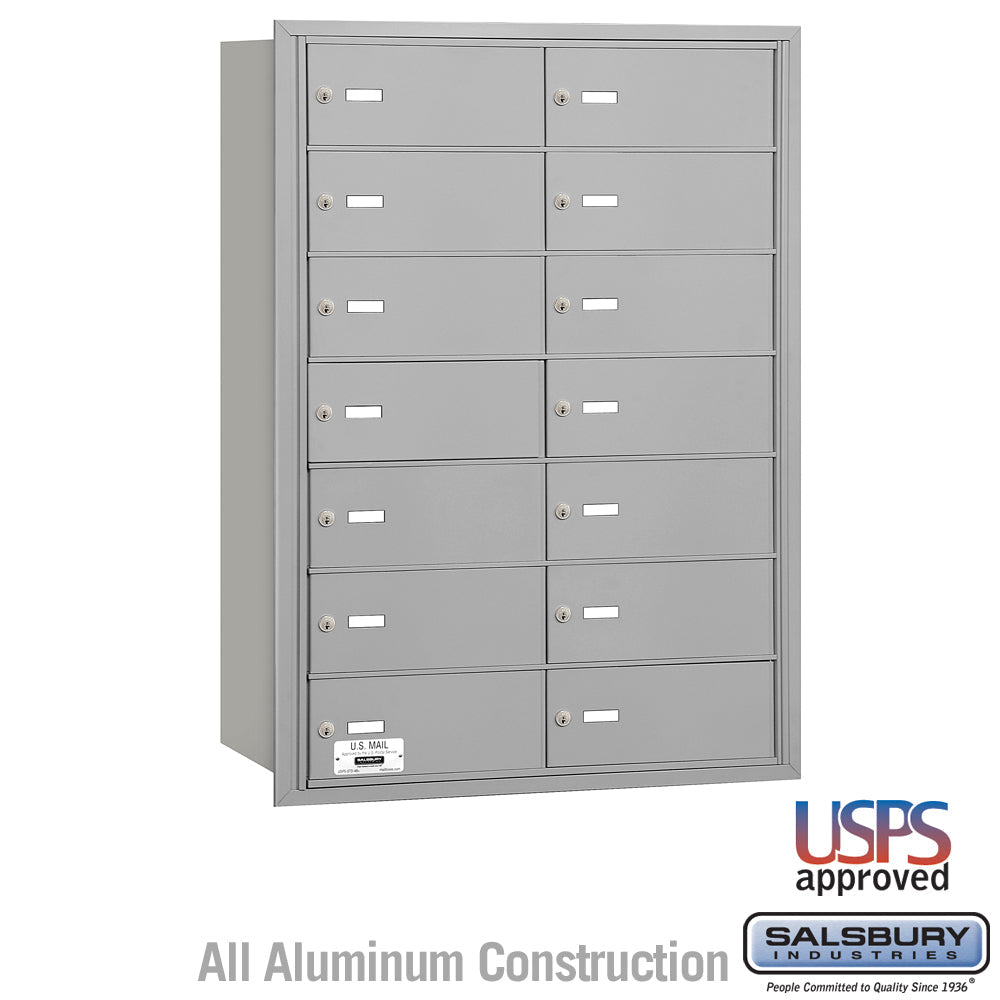 4B+ Horizontal Mailbox with 14 B Doors - Rear Loading - USPS Approved