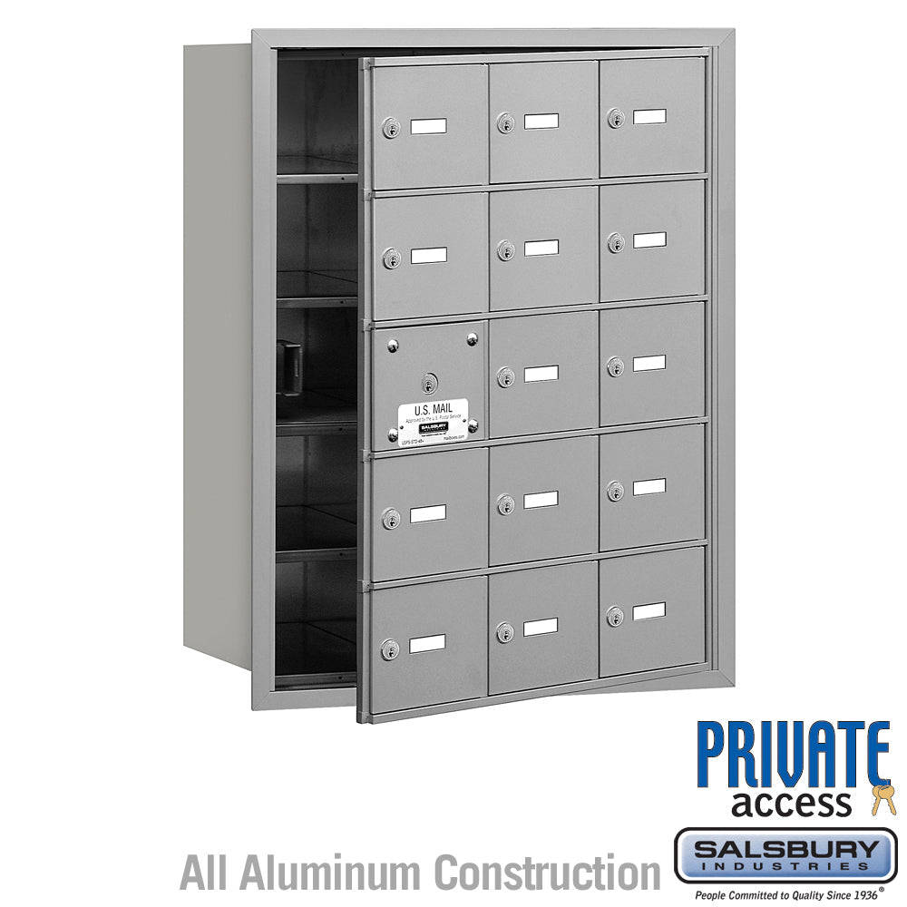 4B+ Horizontal Mailbox with Master Lock - 15 A Doors - Aluminum - Front Loading - Private Access