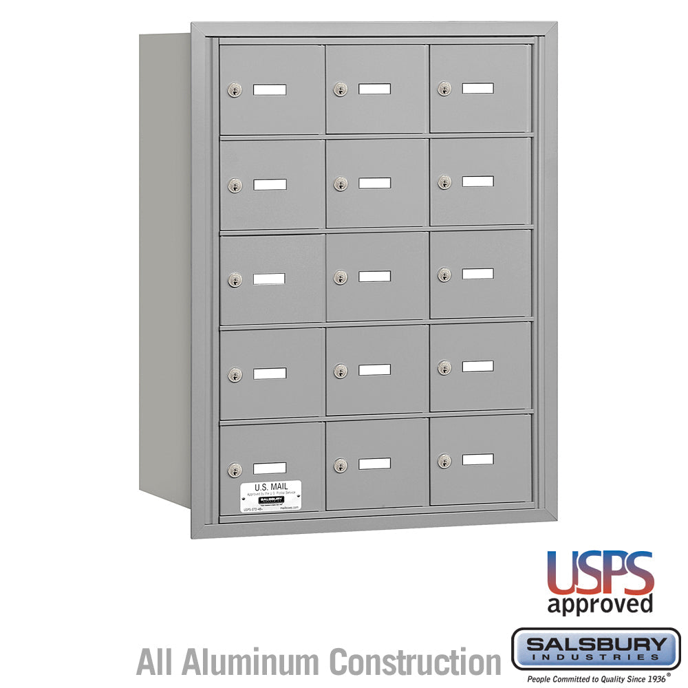 4B+ Horizontal Mailbox with 15 A Doors, Rear Loading, USPS Approved