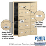 4B+ Horizontal Mailbox with Master Lock - 15 A Doors - Aluminum - Front Loading - Private Access