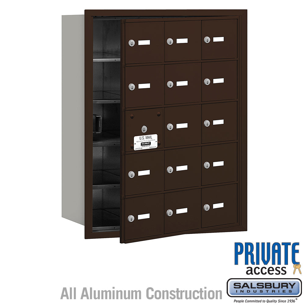 Bronze 4B+ Horizontal Mailbox with 15 Doors - Private Access