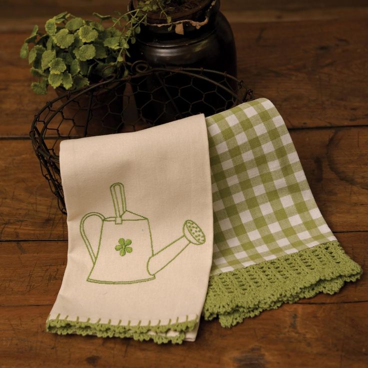 Crochet Envy 18 in. x 26 in. Fern Tea Towel Set (Set of 2)