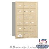 4B+ Horizontal Mailbox with 18 Doors - Sandstone - Rear Loading - USPS Approved