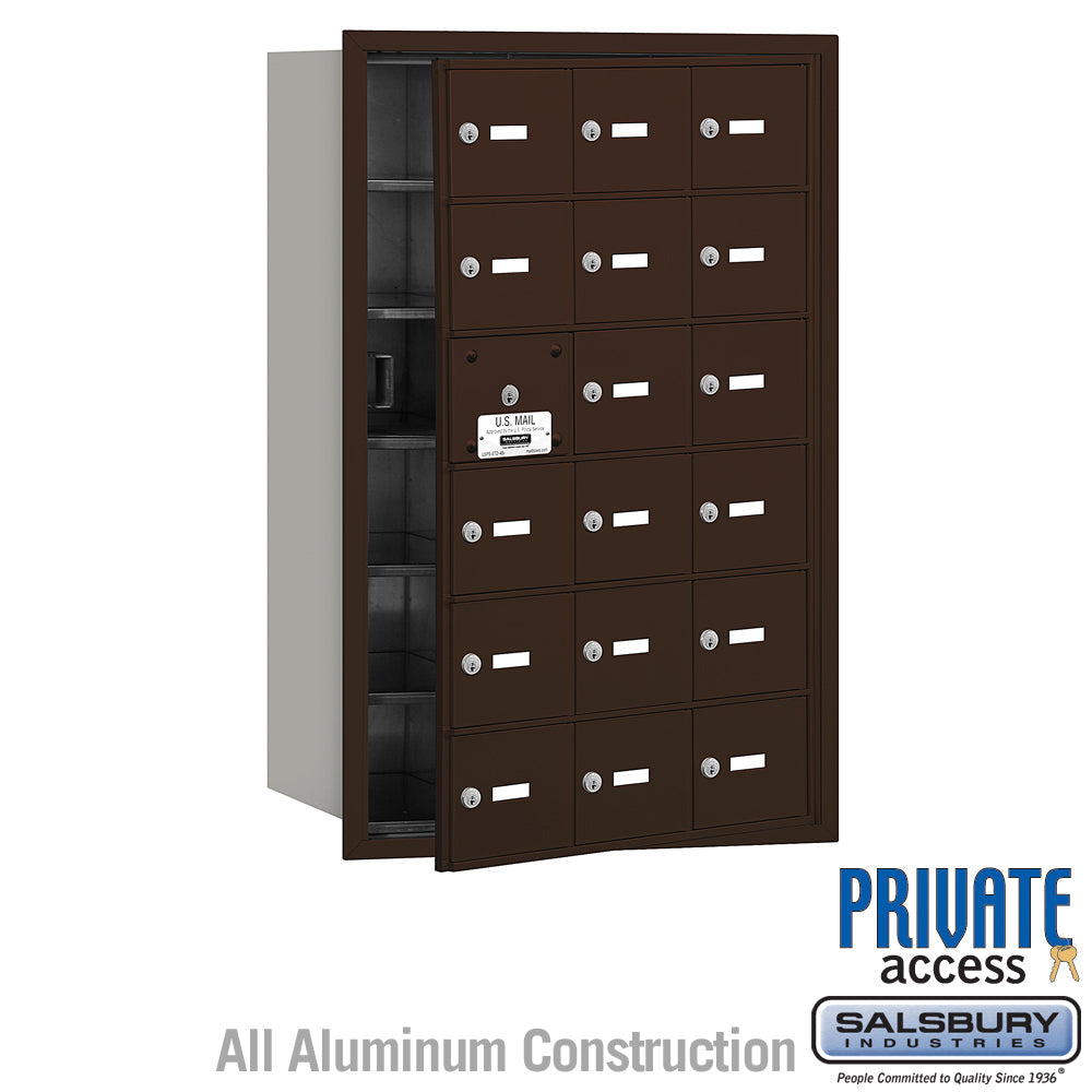 4B+ Horizontal Mailbox with 18 A Doors, Aluminum, Front Loading, Private Access