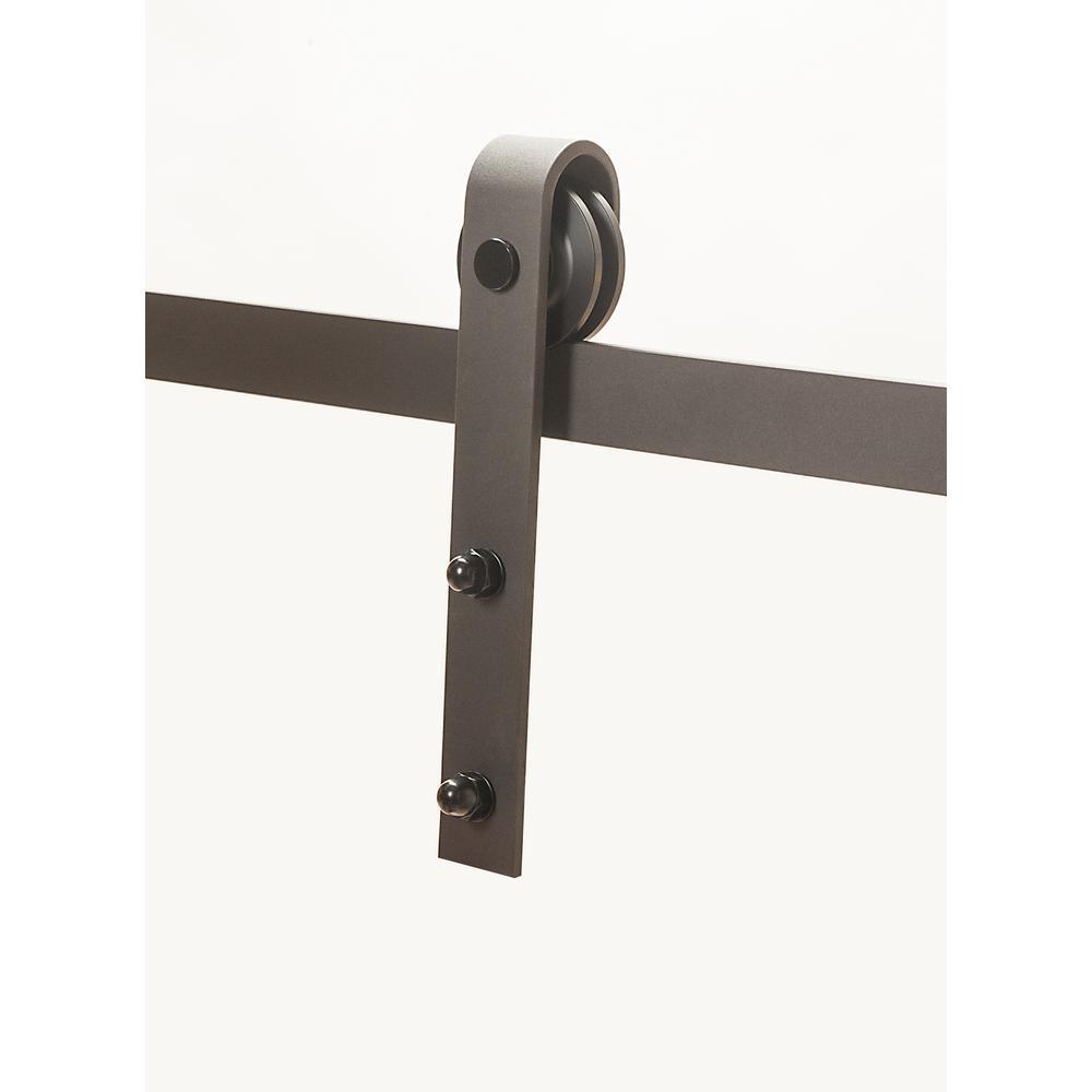 78 in. Soft Close Espresso Solid Steel Sliding Rolling Barn Door Hardware Kit for Single Wood Doors - Super Arbor