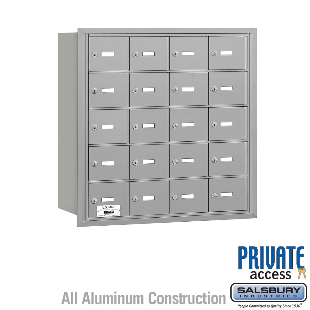 4B+ Horizontal Mailbox with 20 A Doors, Rear Loading, Private Access