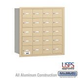 4B+ Horizontal Mailbox with 20 A Doors, Sandstone Finish, Rear Loading, USPS Approved