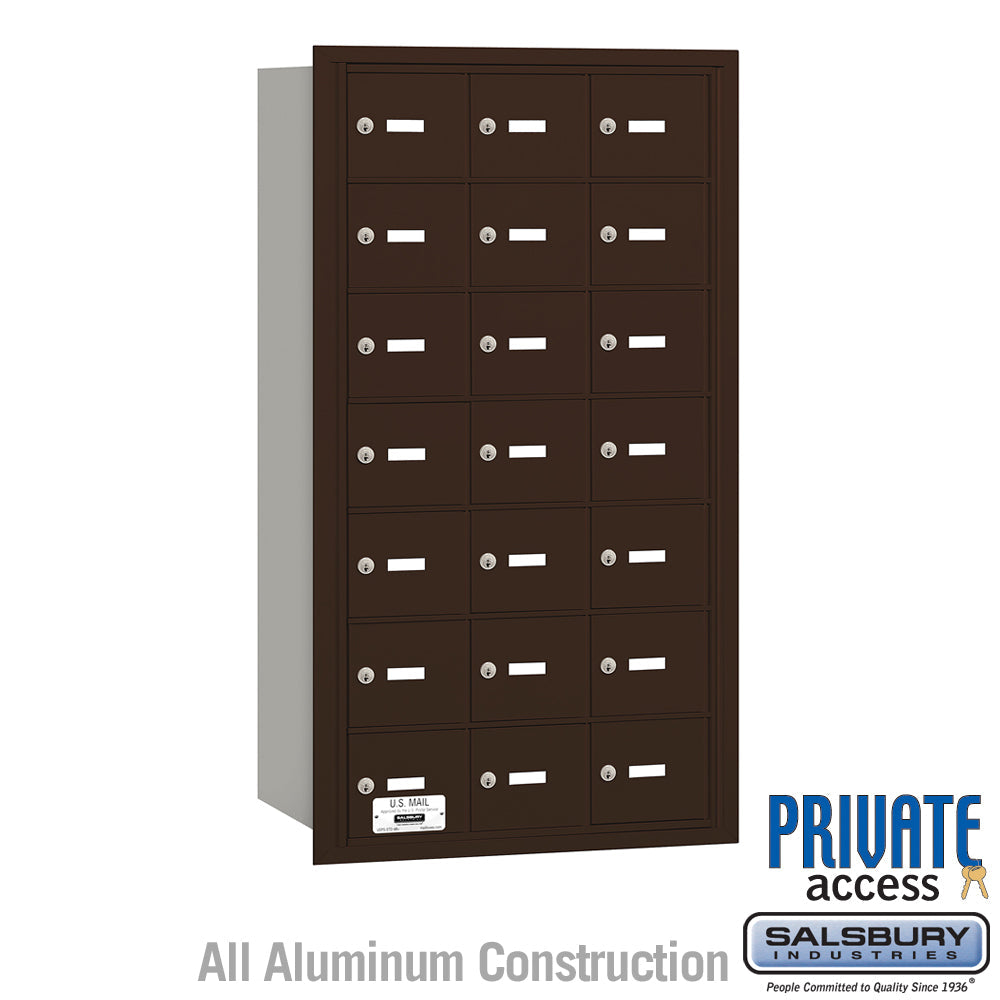 4B+ Horizontal Mailbox with 21 A Doors, Bronze, Rear Loading, Private Access