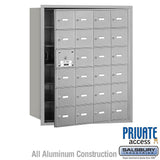 4B+ Horizontal Mailbox with 24 Doors and Master Lock - Aluminum - Front Loading