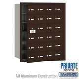 4B+ Horizontal Mailbox with 24 Doors and Master Lock - Aluminum - Front Loading