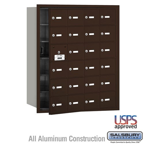 4B+ Horizontal Mailbox with 24 Doors - Aluminum - Front Loading - USPS Approved