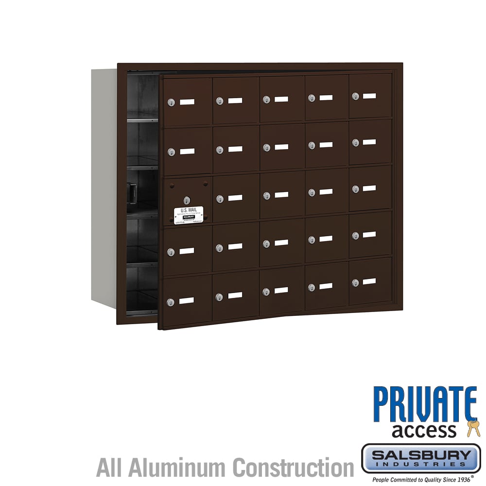 Bronze 4B+ Horizontal Mailbox with 24 Usable Doors - Front Loading - Private Access