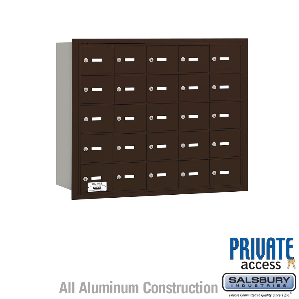 4B+ Horizontal Mailbox with 25 A Doors, Rear Loading, Private Access